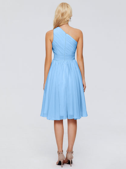 Kimberly One Shoulder Short Chiffon Bridesmaid Dresses
