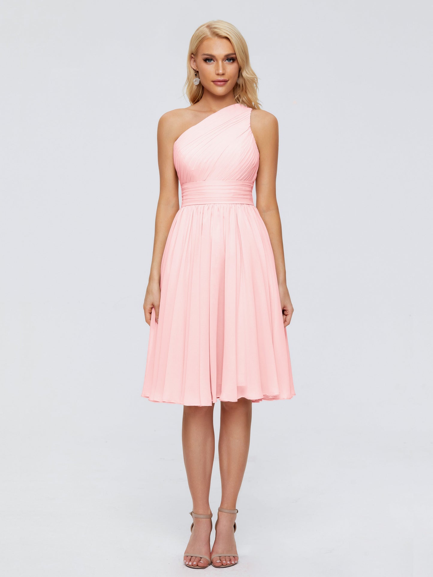 Kimberly One Shoulder Short Chiffon Bridesmaid Dresses
