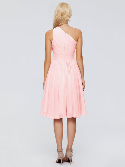 Kimberly One Shoulder Short Chiffon Bridesmaid Dresses