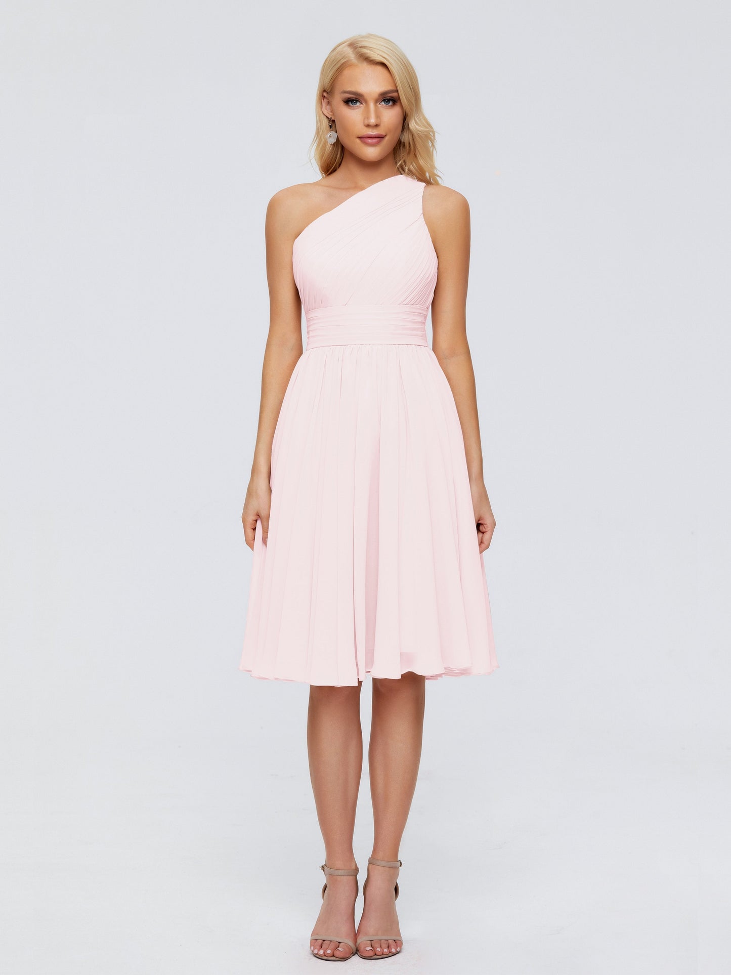 Kimberly One Shoulder Short Chiffon Bridesmaid Dresses