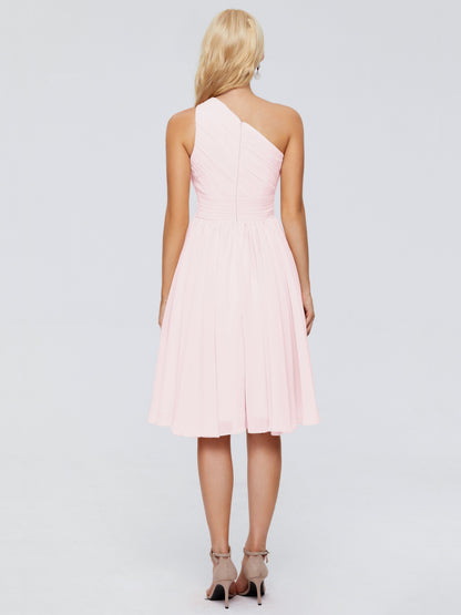 Kimberly One Shoulder Short Chiffon Bridesmaid Dresses