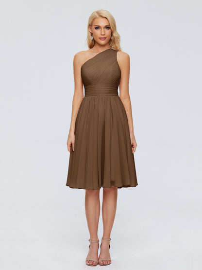 Kimberly One Shoulder Short Chiffon Bridesmaid Dresses