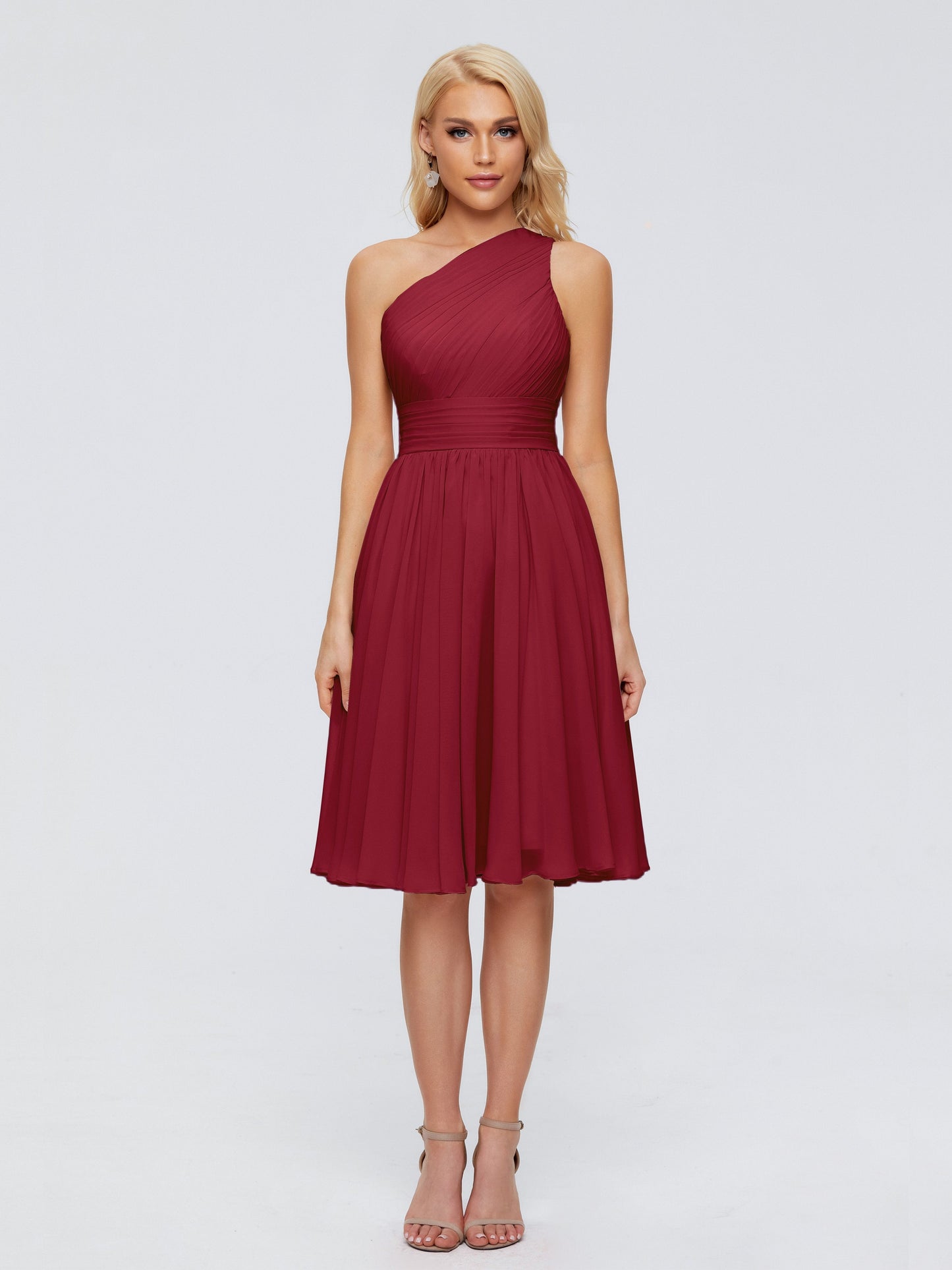 Kimberly One Shoulder Short Chiffon Bridesmaid Dresses