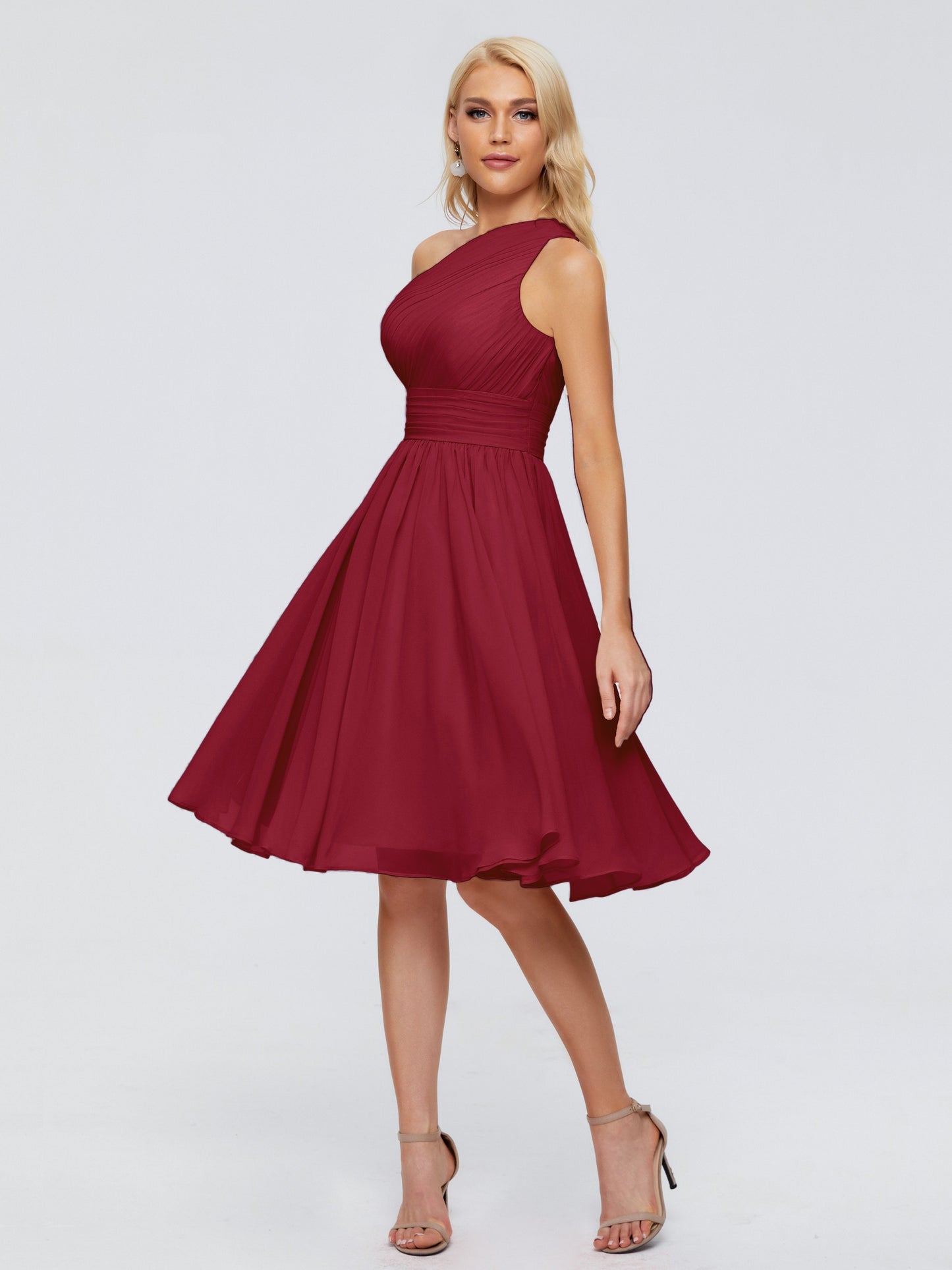 Kimberly One Shoulder Short Chiffon Bridesmaid Dresses