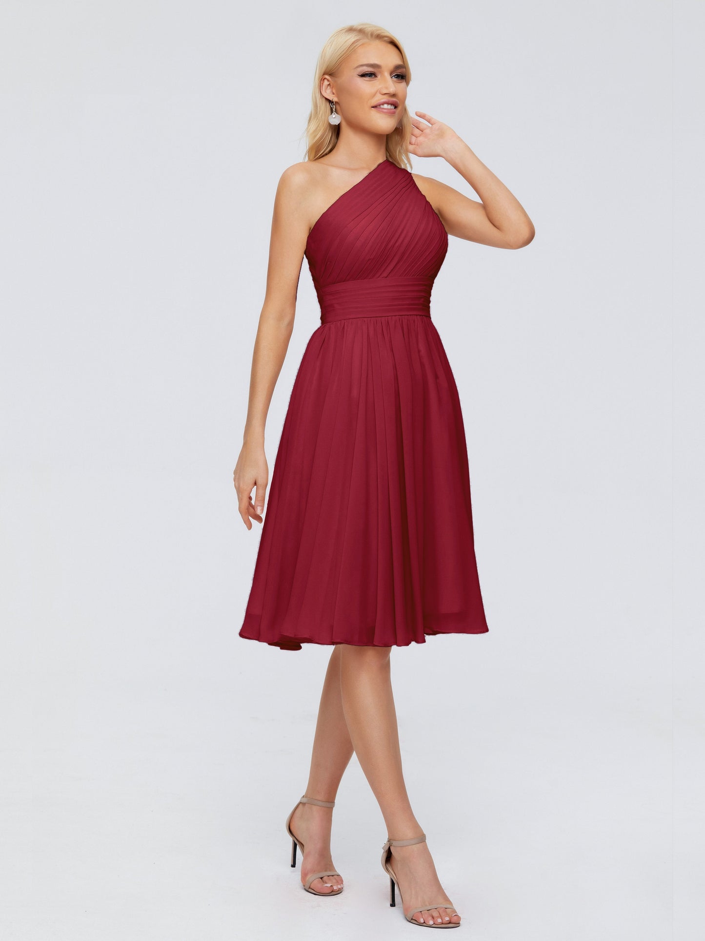 Kimberly One Shoulder Short Chiffon Bridesmaid Dresses