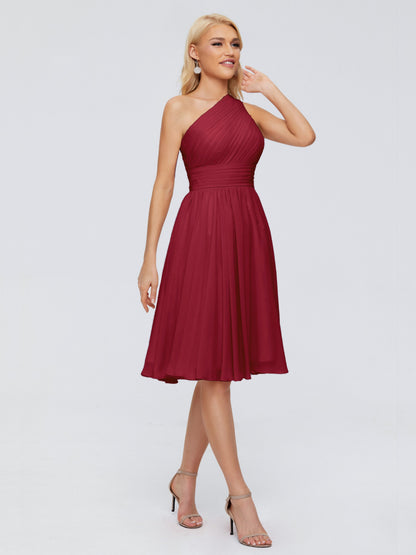 Kimberly One Shoulder Short Chiffon Bridesmaid Dresses