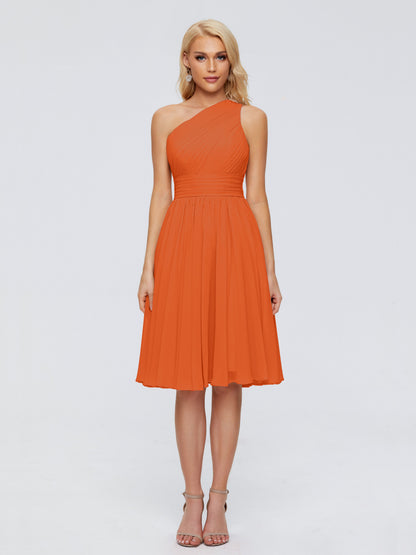 Kimberly One Shoulder Short Chiffon Bridesmaid Dresses