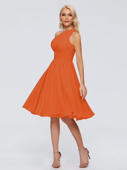 Kimberly One Shoulder Short Chiffon Bridesmaid Dresses