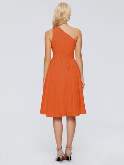 Kimberly One Shoulder Short Chiffon Bridesmaid Dresses