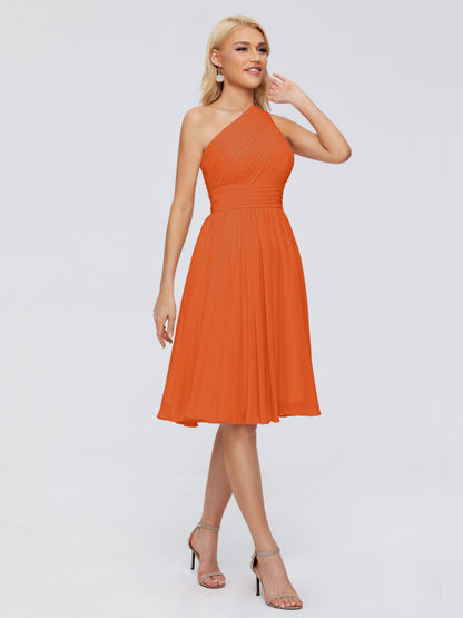 Kimberly One Shoulder Short Chiffon Bridesmaid Dresses