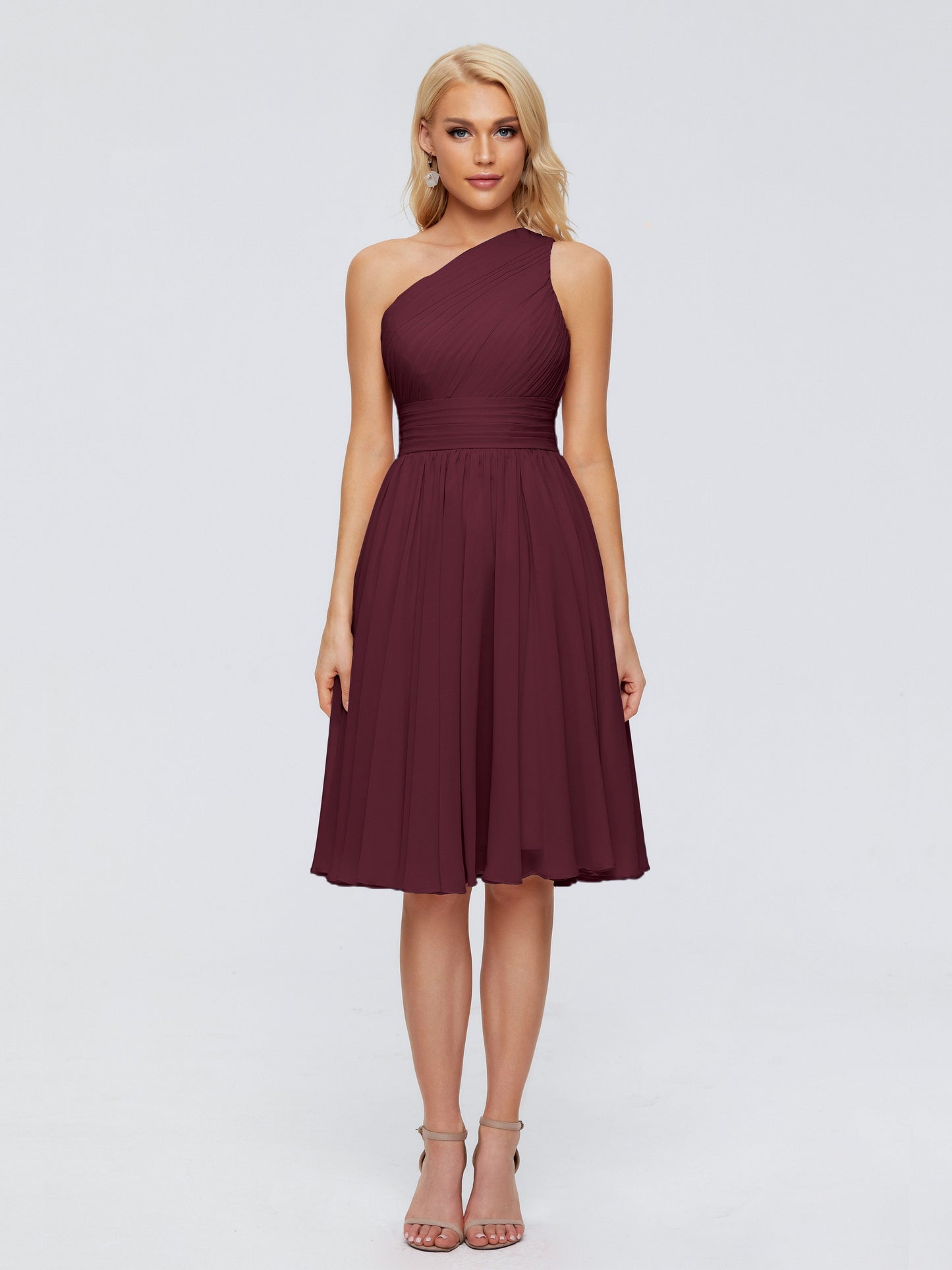 Kimberly One Shoulder Short Chiffon Bridesmaid Dresses