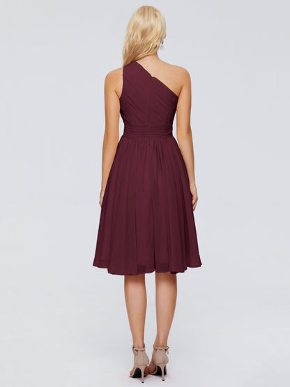 Kimberly One Shoulder Short Chiffon Bridesmaid Dresses