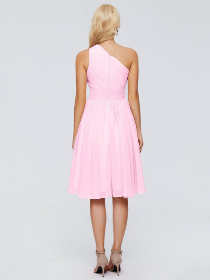 Kimberly One Shoulder Short Chiffon Bridesmaid Dresses