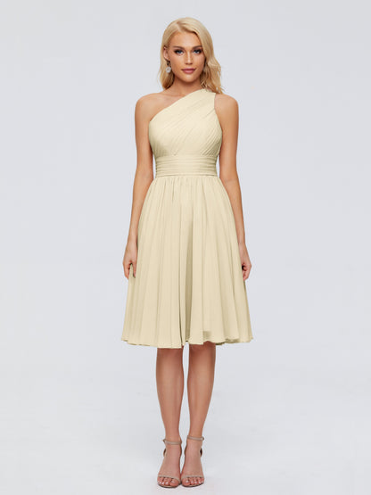 Kimberly One Shoulder Short Chiffon Bridesmaid Dresses
