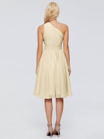 Kimberly One Shoulder Short Chiffon Bridesmaid Dresses