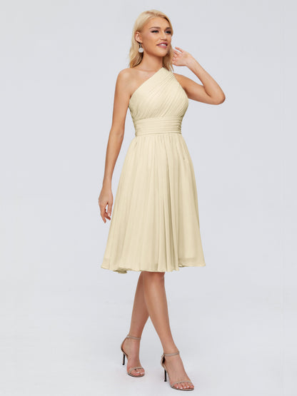 Kimberly One Shoulder Short Chiffon Bridesmaid Dresses