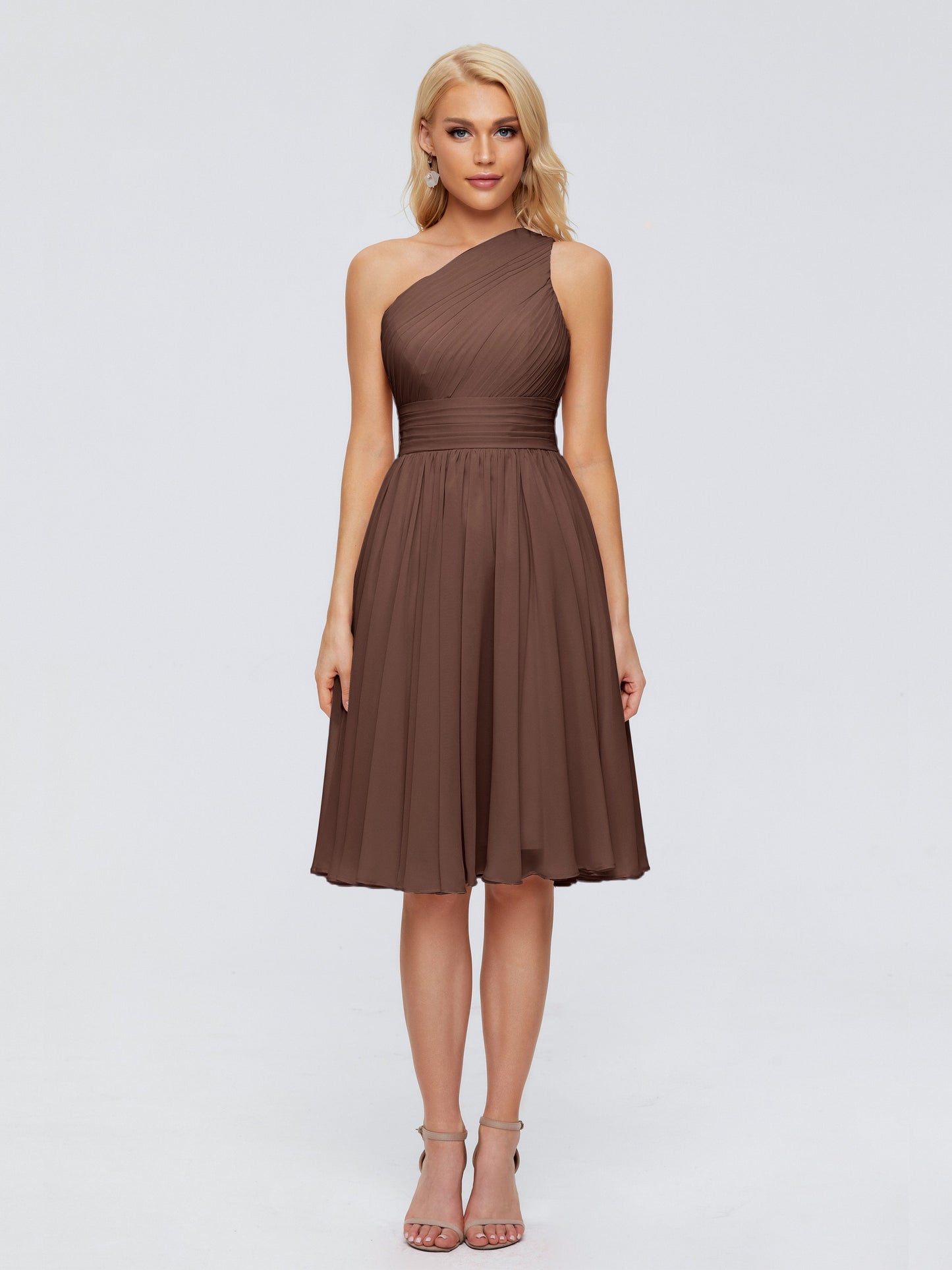 Kimberly One Shoulder Short Chiffon Bridesmaid Dresses