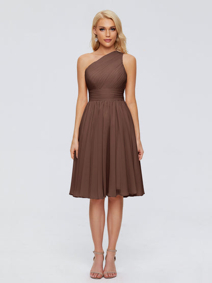 Kimberly One Shoulder Short Chiffon Bridesmaid Dresses