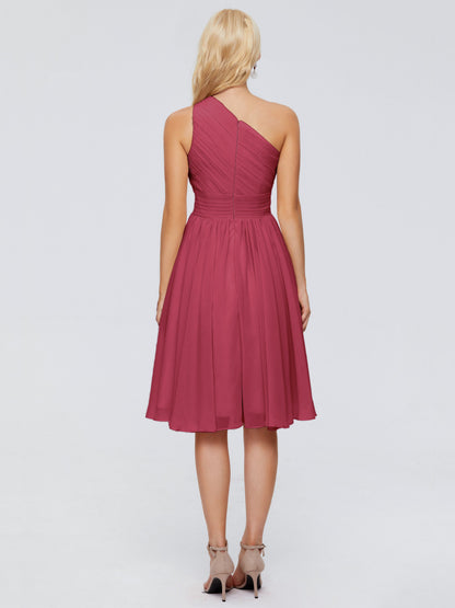 Kimberly One Shoulder Short Chiffon Bridesmaid Dresses