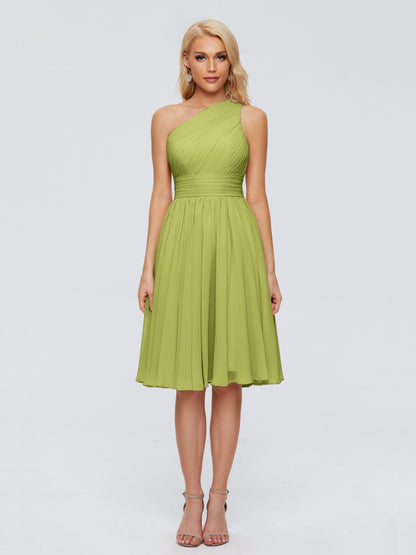 Kimberly One Shoulder Short Chiffon Bridesmaid Dresses