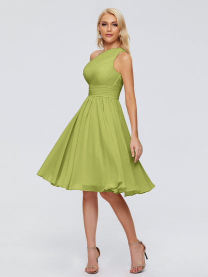 Kimberly One Shoulder Short Chiffon Bridesmaid Dresses