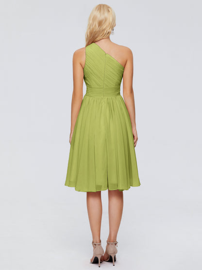 Kimberly One Shoulder Short Chiffon Bridesmaid Dresses