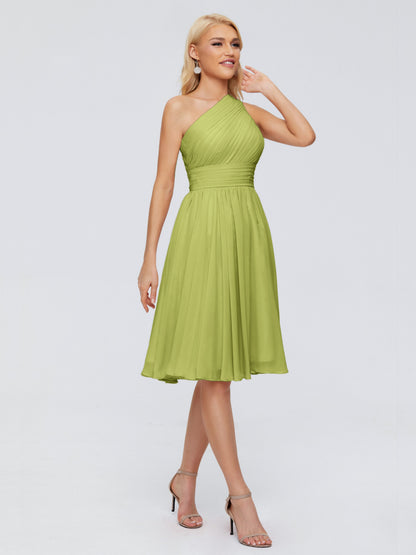 Kimberly One Shoulder Short Chiffon Bridesmaid Dresses