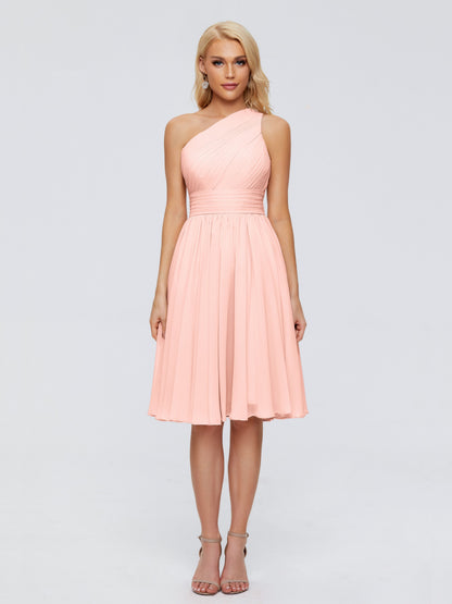Kimberly One Shoulder Short Chiffon Bridesmaid Dresses