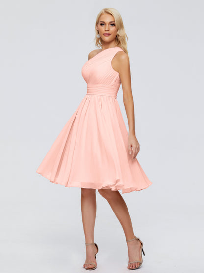 Kimberly One Shoulder Short Chiffon Bridesmaid Dresses