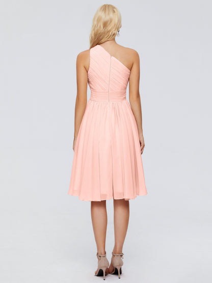 Kimberly One Shoulder Short Chiffon Bridesmaid Dresses