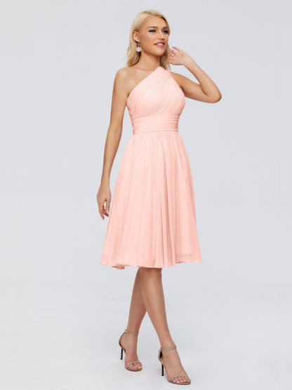 Kimberly One Shoulder Short Chiffon Bridesmaid Dresses