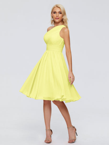 Kimberly One Shoulder Short Chiffon Bridesmaid Dresses