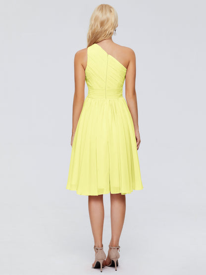 Kimberly One Shoulder Short Chiffon Bridesmaid Dresses