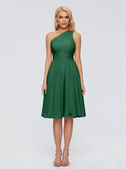 Kimberly One Shoulder Short Chiffon Bridesmaid Dresses