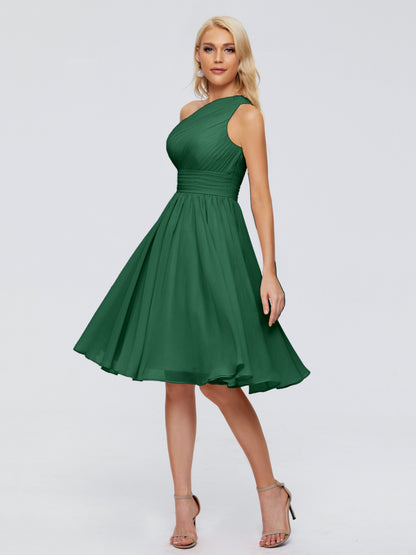 Kimberly One Shoulder Short Chiffon Bridesmaid Dresses