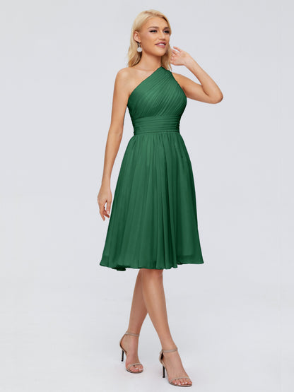 Kimberly One Shoulder Short Chiffon Bridesmaid Dresses