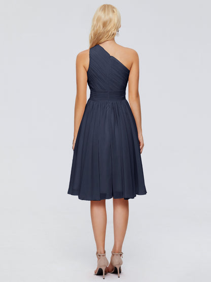 Kimberly One Shoulder Short Chiffon Bridesmaid Dresses