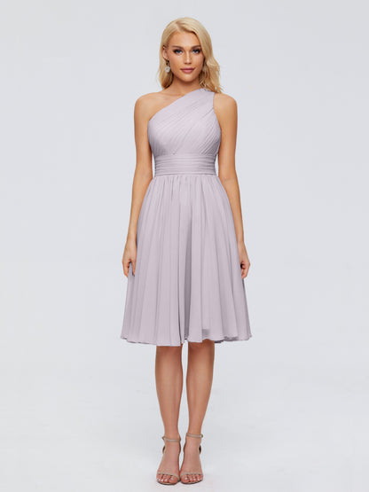 Kimberly One Shoulder Short Chiffon Bridesmaid Dresses