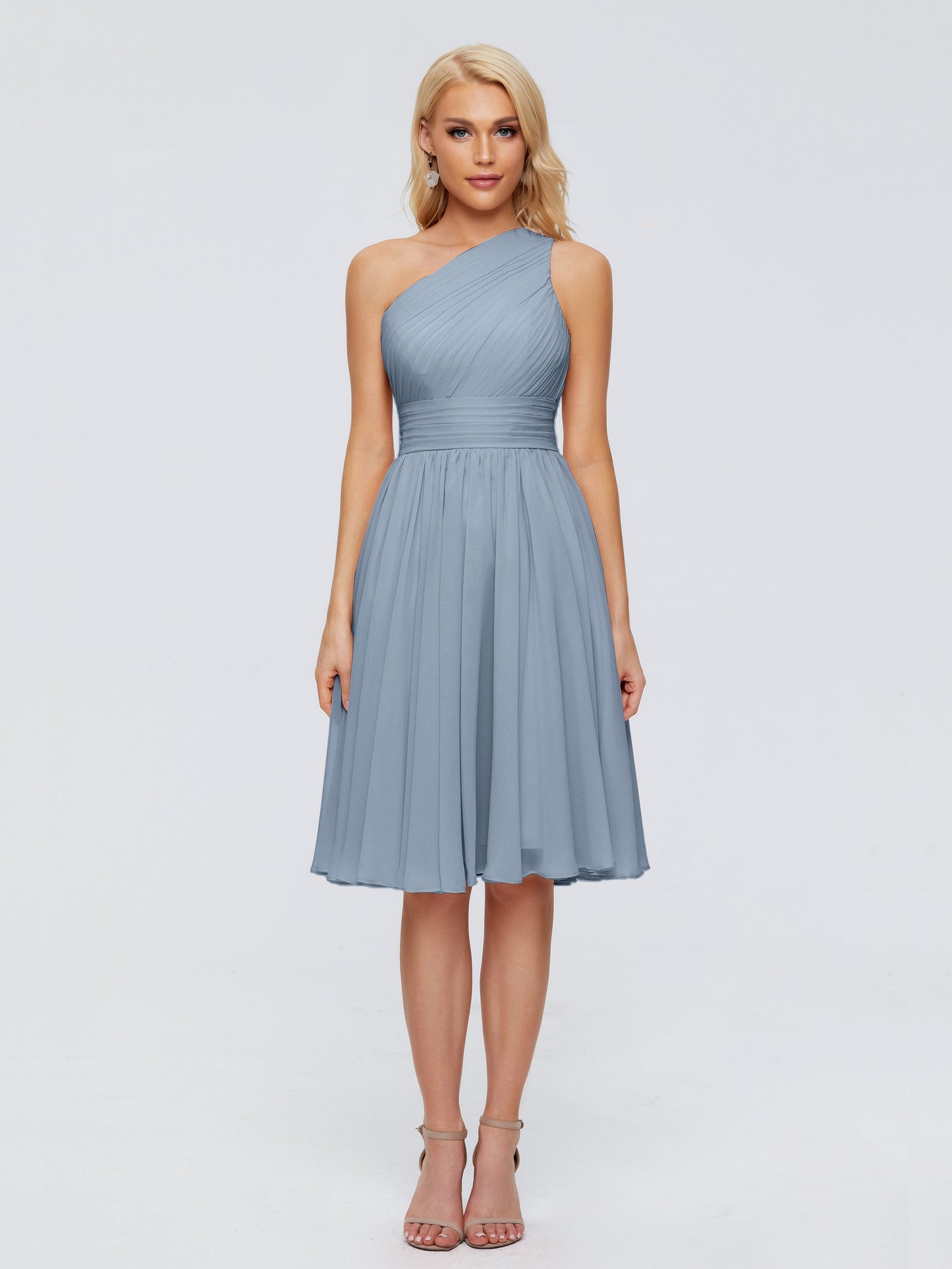 Kimberly One Shoulder Short Chiffon Bridesmaid Dresses