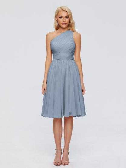 Kimberly One Shoulder Short Chiffon Bridesmaid Dresses
