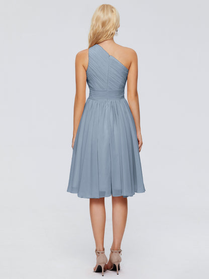 Kimberly One Shoulder Short Chiffon Bridesmaid Dresses
