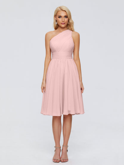 Kimberly One Shoulder Short Chiffon Bridesmaid Dresses