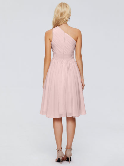 Kimberly One Shoulder Short Chiffon Bridesmaid Dresses