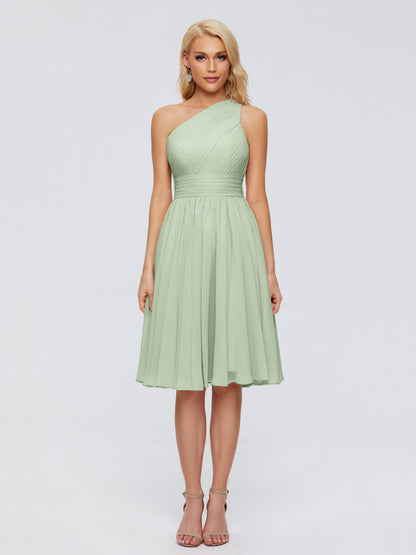Kimberly One Shoulder Short Chiffon Bridesmaid Dresses