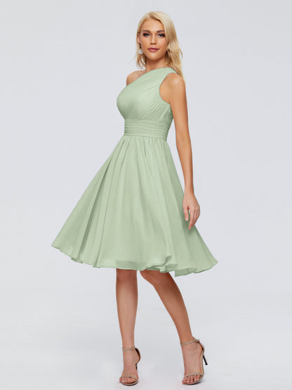 Kimberly One Shoulder Short Chiffon Bridesmaid Dresses