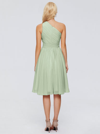 Kimberly One Shoulder Short Chiffon Bridesmaid Dresses