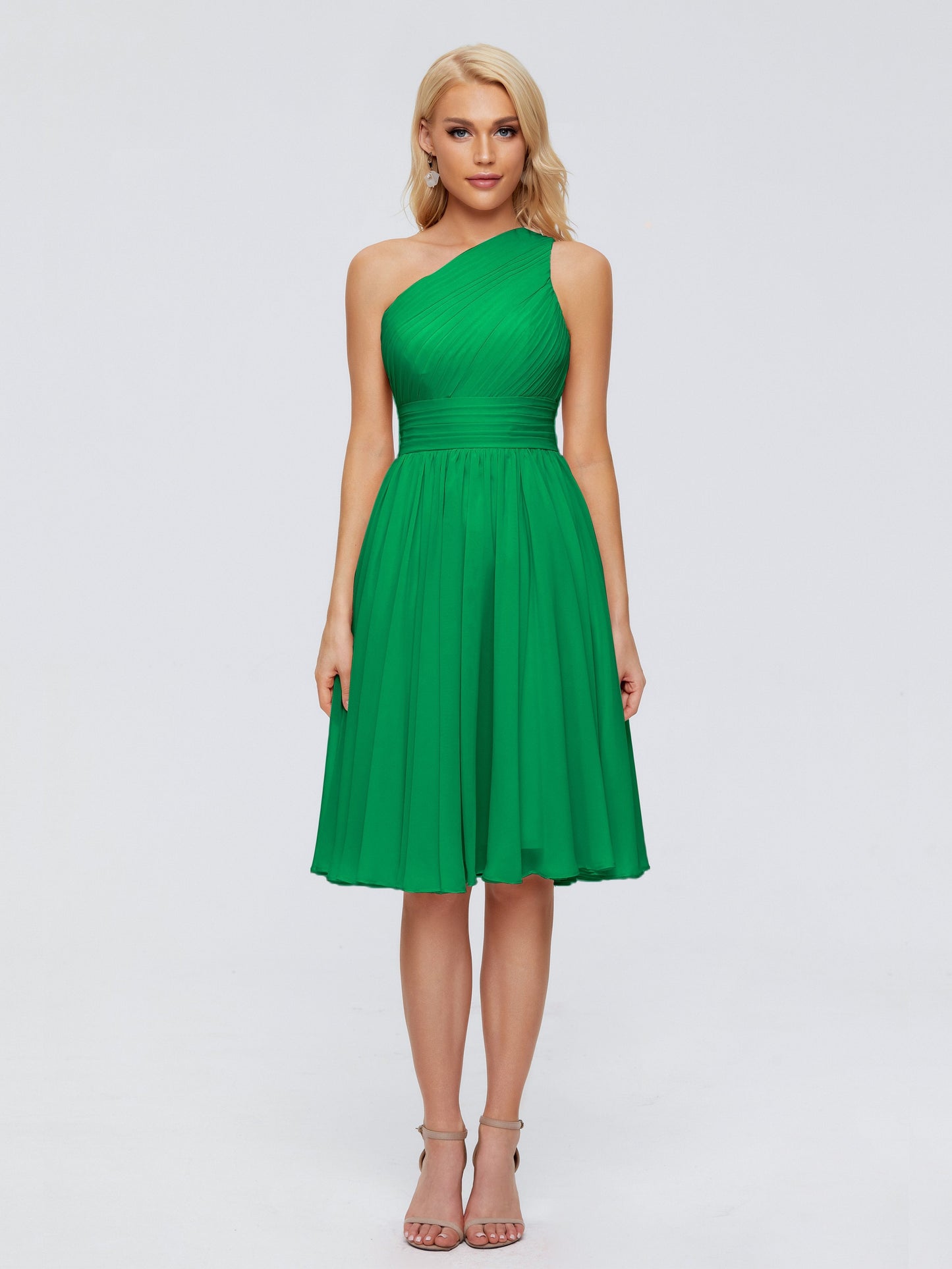 Kimberly One Shoulder Short Chiffon Bridesmaid Dresses