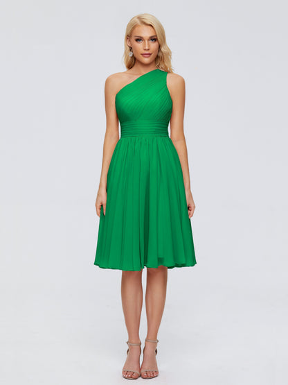 Kimberly One Shoulder Short Chiffon Bridesmaid Dresses