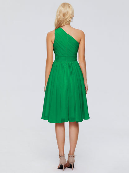 Kimberly One Shoulder Short Chiffon Bridesmaid Dresses