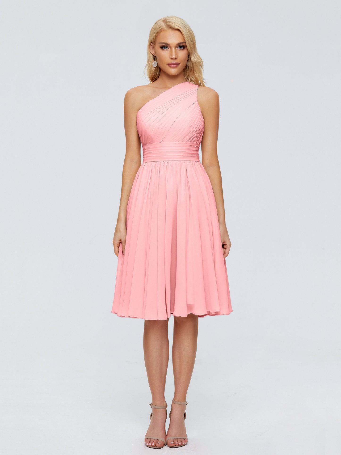 Kimberly One Shoulder Short Chiffon Bridesmaid Dresses